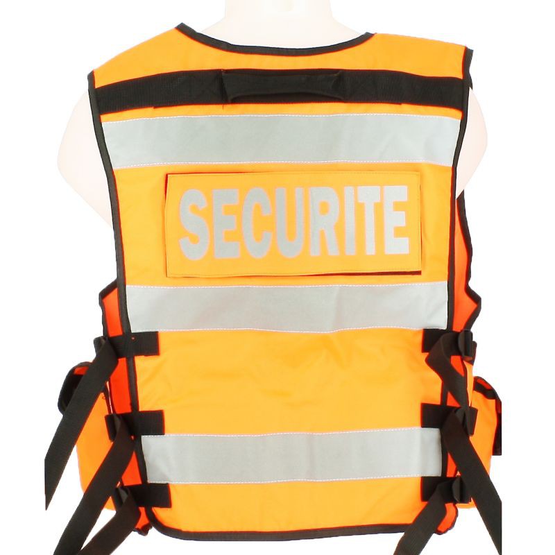 Gilet réfléchissant de sécurité orange haute visibilité à